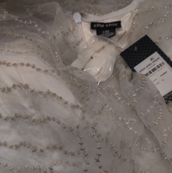 City Chic Jewel Dream dress  ivory with custom studded straps Size 18W. new - Picture 8 of 12